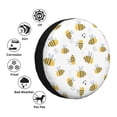thumbnail image 4 of KLL Bee Pattern 14-17 inch Spare Tire Cover Universal Wheel Protector for Truck SUV Trailer Camping Rv Tire Covers-17 inch, 4 of 6