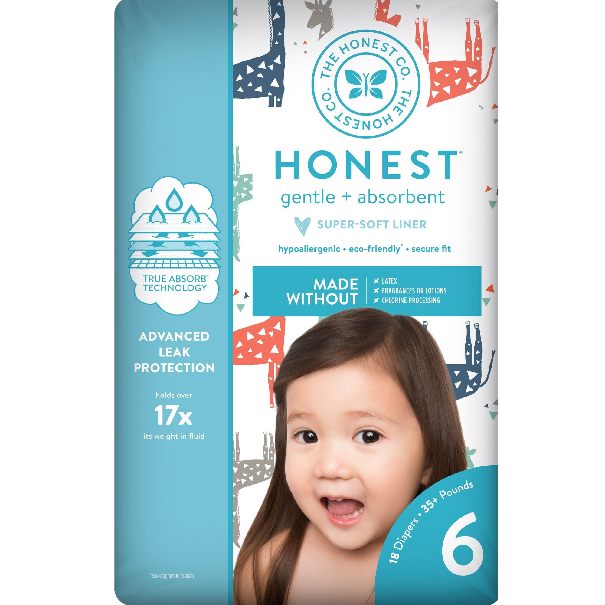 The Honest Company Diapers, Multi Giraffes, S6