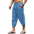 thumbnail image 1 of Men With Pockets Pants Leisure Yoga Trousers Drawstring Capri Pant, 1 of 2