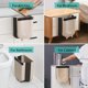 thumbnail image 4 of ZHAOCHENG Pequeño bote de basura colgante para cocina, mini bote de basura plegable para gabinete, automóvil, dormitorio y baño, plástico, 2,4 galones, color café, 4 of 5