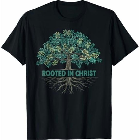 Rooted in Christ Shirt, Jesus Shirts, Christian Cross T-Shirt for Women Men Religious Graphic Tees,God Faith Clothing