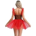 thumbnail image 2 of Sxiwei Womens Christmas Gingerbread Costume Cookie Dress Tutu Dress Bodysuit Cute Print Santa Dress Brown XL, 2 of 7
