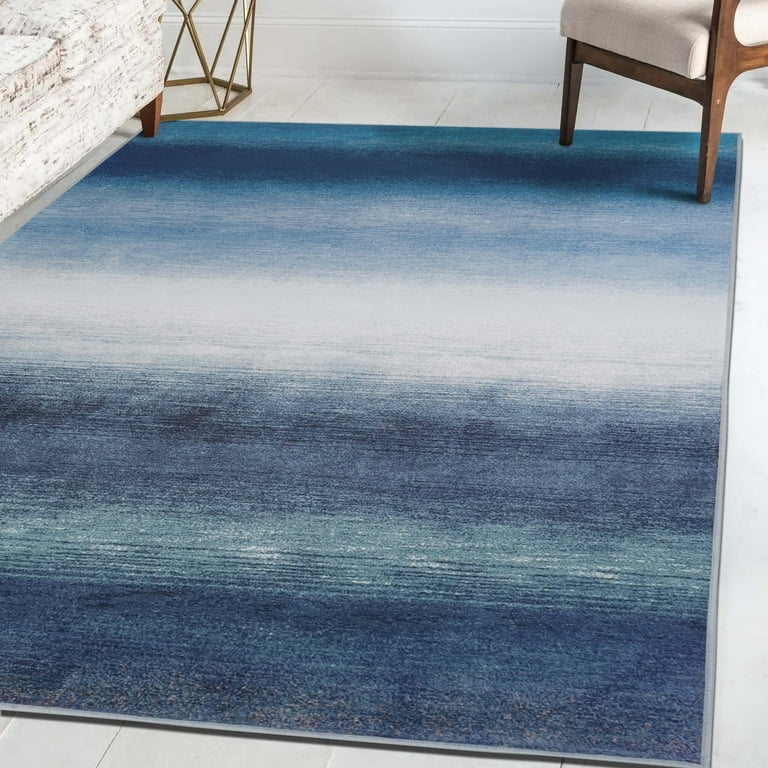 Wonnitar Modern Ombre Area Rug 3x5,Washable Light Blue Entry Rugs