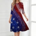 thumbnail image 5 of BOMYJESK Women's 250th Anniversary USA Flag Floral Maxi Dress American Flag Floral Independence Day Art Print Summer Dresses 4th Of July Midi Dresses Casual Evening Dress for Party Red 3XL, 5 of 7