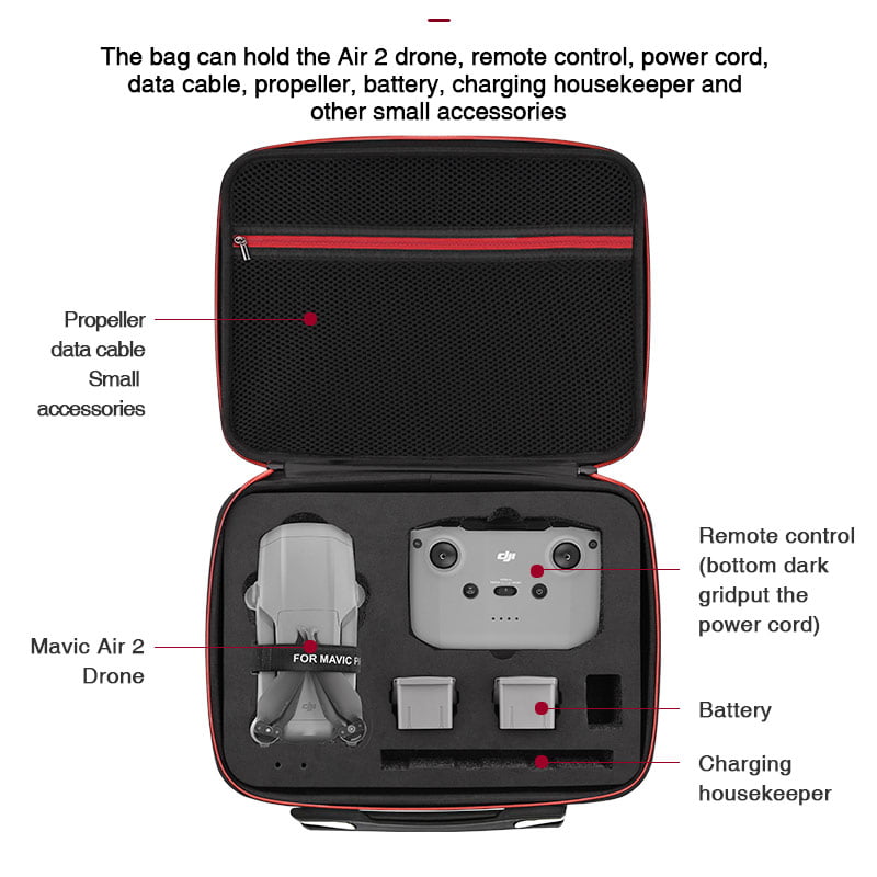 Darkhorse Double layer Portable Protective Case Waterproof Storage Bag For DJI Spark Drone Remote Controller Transmitter Batteries Propellers Cable and Other Accessories