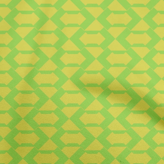 oneOone Cotton Poplin Light Green Fabric Geometric Diy Clothing Quilting Fabric Print Fabric By Yard 56 Inch Wide