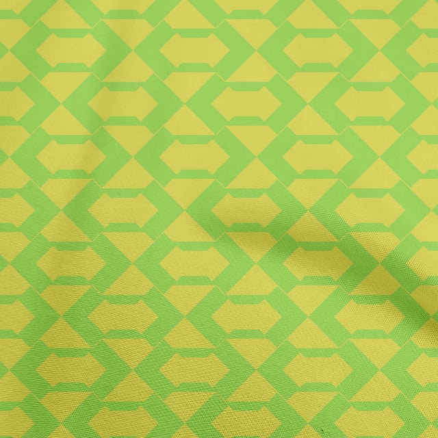 oneOone Rayon Light Green Fabric Geometric Sewing Material Print Fabric By The Yard 56 Inch Wide