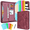 Printed Pink, variant on NATISERAUM Portfolio Binder, Includes 10 Sheet Protectors and 3 Notepads, 3-Ring Folder Organizer,A4 Vegan Leather Zipper Binders ,Business Office Conference Clipboards