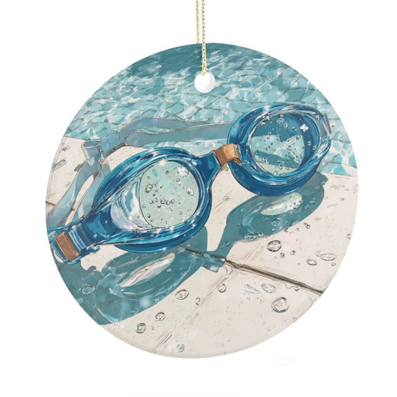 Ornament Swimming Gifts for Swimmers Christmas Bauble Blue Swimming Goggles Design Holiday Ornament for Home Christmas Tree Decor Xmas Gift