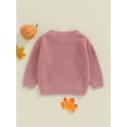 thumbnail image 4 of Suealasg Toddler Baby Boys Girls Halloween Sweaters 6M 1T 2T 3T 4T Long Sleeve Crew Neck Pumpkin Print Knitted Pullovers Infant Fall Winter Warm Knitwear Clothes, 4 of 7