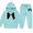 Sky Blue, variant on Big Girls Clothes Outfits Bow Print Hooded Sweatshirt and Sweatpants 2 Piece Outfits Size 12-13T