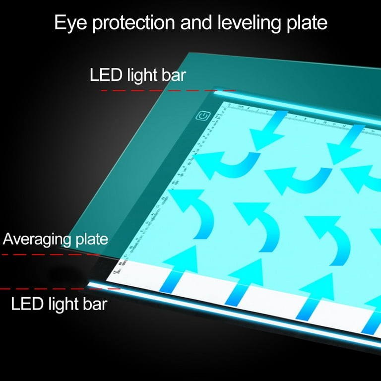 LED Drawing Board Dimmable Eye Protection Non-Slip Scale Mark