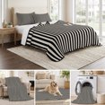 thumbnail image 6 of Twin XL Quilt Set 68''x98'', Black Striped Lightweight Summer Bedspread Coverlet Set with 2 Pillow Shams, Modern Simple Farmhouse Beige Vintage Breathable All Season Quilt Bedding for Dorm/Guest Room, 6 of 9