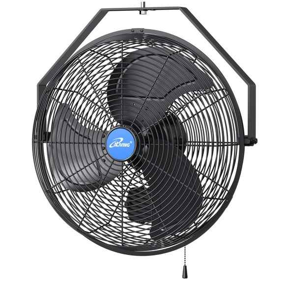 iLIVING 18" Wall Mounted Fan - 6360 CFM, 3-Speed, Industrial Grade, Commercial/Residential, Weatherproof Outdoor/Indoor Fan for Garage, Patio, Workshop, Greenhouse | UL Listed, Mist Kit Compatible