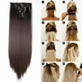 thumbnail image 2 of SEGO Pink Blue Purple Full Head Straight Clip in Hair Extensions 8 Piece 18 Clips Hairpiece for Women, 2 of 5