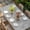 Grey, variant on Pink Geometric Table Cloths for 6 Foot Rectangle Tables, Modern Minimalism Solid Color Striped Patio Waterproof Elastic Fitted Tablecloths, Washable Rectangular Table Cover for Camping