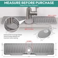 thumbnail image 4 of 24" Longer Silicone Faucet Mat 8° Slope Fast Self-Draining Countertop Protector For Kitchen Bathroom Sink Splash Guard,Grey, 4 of 9