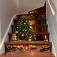 thumbnail image 1 of Pegatinas de escalera de Navidad 3D, pegatina de escalera extraíble creativa, pegatina de escalera de pasillo de Navidad para el hogar DIY oso de fresa Electrónica, 1 of 5