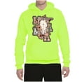 thumbnail image 2 of Wild Bobby Western Ma Steer Pink And Grey Distressed Pop Culture Unisex Hoodie Sweatshirt, Safety Green, 3X-Large, 2 of 6