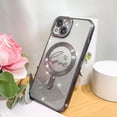 thumbnail image 3 of Magnetic Glitter Case for iPhone 13 Case 6.1 Inch, Clear Plating Love Heart Pattern Design [Compatible with Magsafe Charging] Camera Protection Soft Cover for Women Girls (Black), 3 of 11