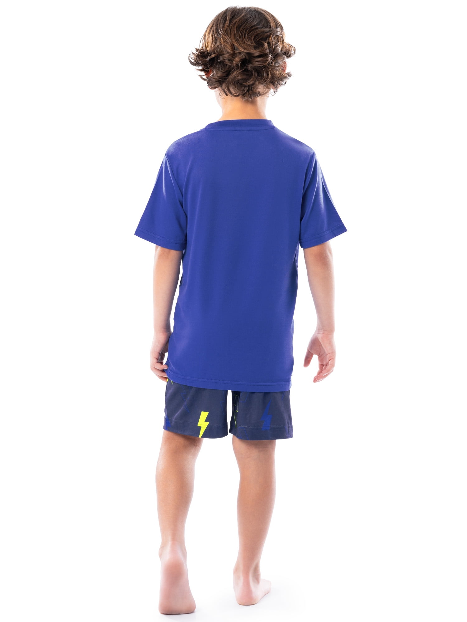 Fruit of the Loom Boy's Getaway Loose Fit Short Sleeve Top, Pajama Sleep pant & Short Set, 3-Piece, Sizes 4/5-14/16