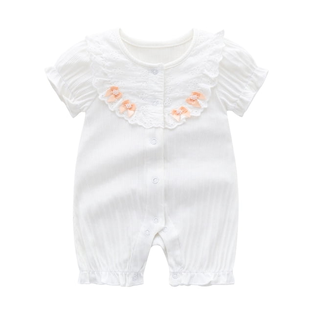 Girls Print Spring Summer Short Sleeve Tulle Romper Junpsuit Clothes