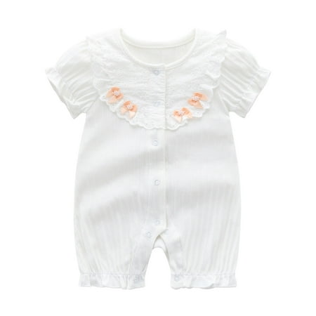 

Baby Girls Print Spring Summer Short Sleeve Romper Junpsuit Clothes Baby Girl Outfits 6-12 Months Long Sleeve Leotard for Toddler Girls 0to 3 Month Baby Boy Clothes Baby Girl Products Baby Girl