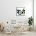 thumbnail image 2 of Stupell Industries Abstract Paint Infusion Fluid Blue Yellow Integration Abstract Painting Gray Framed Art Print Wall Art, 24 x 24, 2 of 7