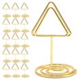 thumbnail image 4 of CIMAXIC Wedding 20pcs Gold Triangle Metal Note Card Holders Wire Picture Holders Stand Memo Clips For Wedding Table Numbers And Buffet Food Labels For Christmas Thanksgiving Table Decor, 4 of 5