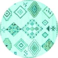 thumbnail image 1 of Ahgly Company Indoor Round Solid Turquoise Blue Modern Area Rugs, 3' Round, 1 of 4