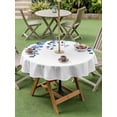 thumbnail image 5 of Outdoor Tablecloth with Umbrella Hole Zipper Blue Eucalyptus Leaves Round Tablecloth 54" Waterproof Outside Table Cloth Weeping Spring Botanical Summer Patio Table Cover Tablecloths for Picnic Party, 5 of 8