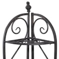 thumbnail image 6 of DecMode 17" x 60" Black Metal Scroll Indoor Outdoor Arched Tall Folding Corner 4 Shelf Bakers Rack, 1-Piece, 6 of 16