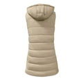 thumbnail image 5 of Puffer Vest Women Winter Warm Long Quilted Sleeveless Jackets with Pockets Fall Fashion Zip Up Puffy Coat Outerwear Beige S, 5 of 5