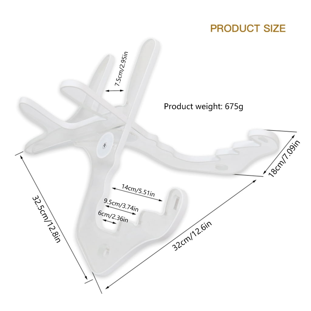 JZROCKER Acrylic Ukulele Stand with Light Portable Guitar Display Stand Folding Ukulele Holder for Small Musical Instruments