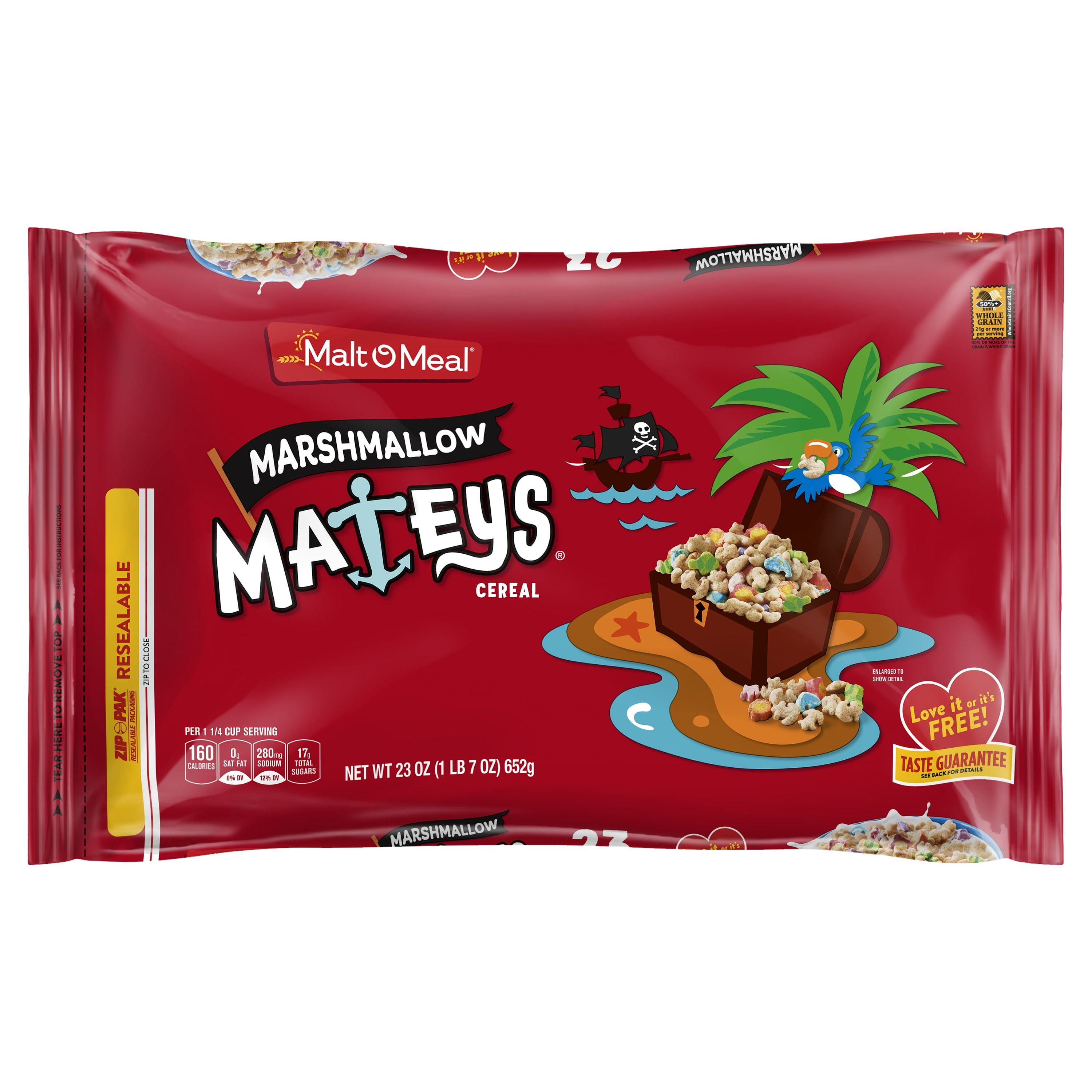 (3 pack) Malt-O-Meal, Marshmallow Mateys Breakfast Cereal, 23 oz Plastic Bag