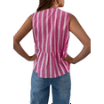 thumbnail image 4 of Komoo Women Tie Front Tank Top Sleeveless Striped Print Bow Peplum Vest Summer Going Out Crop Top, 4 of 5