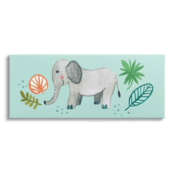 Stupell Industries Cute Whimsical Elephant Plant Botanical Illustration , 24 x 10, Design by Heather Strianese