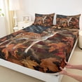 thumbnail image 3 of Feelyou Rustic Deer Animal Full Size Sheets, Retro American Flag Bed Sheets, 4 Pieces, 3 of 7