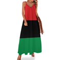 thumbnail image 1 of Nueva camiseta con la bandera panafricana - Adhesivo con la bandera de UNIA - Vestido sin mangas con la bandera afroamericana, vestidos de noche elegantes para mujer, 1 of 7