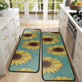 thumbnail image 4 of Kitchen Rugs Sets Of 2,Blue Sunflower Pattern Anti Fatigue Kitchen Mat Rugs Non Slip Washable,Decorative Kitchen Floor Mats for Kitchen,Sink,Laundry,17"x47"+17"x47", 4 of 5