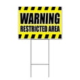 thumbnail image 1 of Warning Restricted Area (18" x 24") Yard Sign, Includes Metal Step Stake, 1 of 6