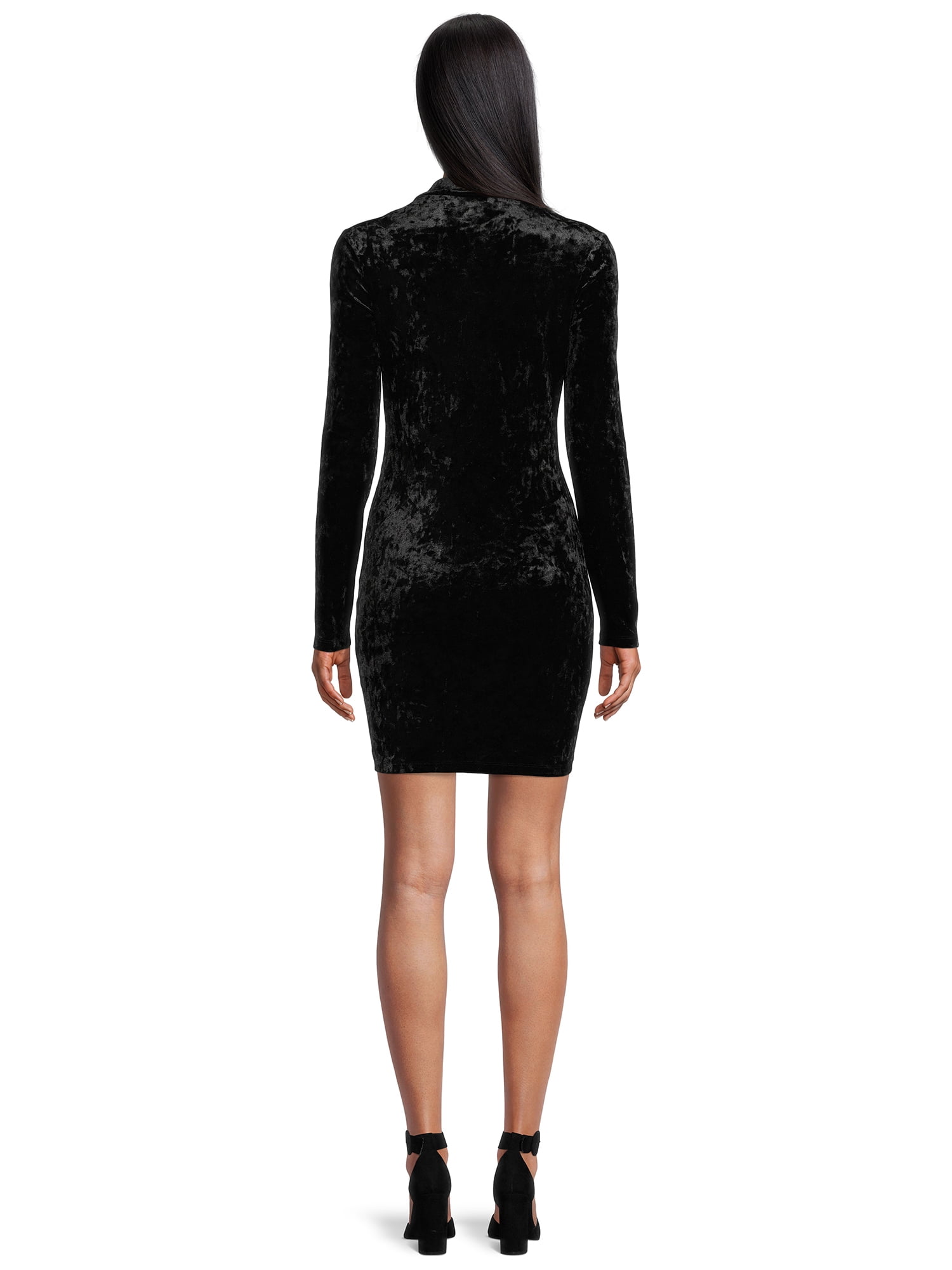 Self Esteem Juniors Crushed Velvet Mock Neck Bodycon Dress