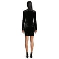 thumbnail image 3 of Self Esteem Juniors Crushed Velvet Mock Neck Bodycon Dress, 3 of 5