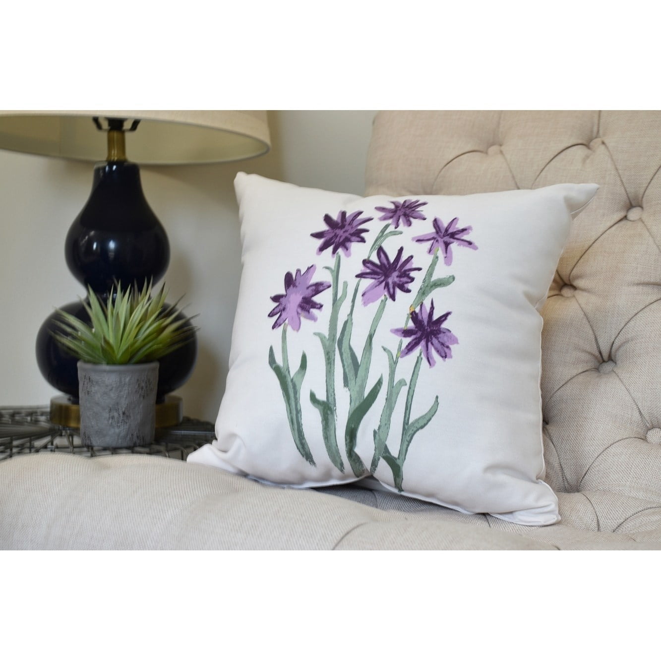 Simply Daisy, 26 x 26 inch,Daffodils Decorative Pillow,Rust