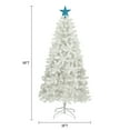 thumbnail image 7 of Syngar 6FT Artificial Pre-lit Christmas Tree, White Hinged Spruce Full Tree with 600 Tips and Metal Stand, 300 LEDs Lighted Xmas Ornaments Tree for Festival, Home, Office, Party Decorations, 7 of 7