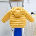 thumbnail image 3 of Gibobby Abrigos de invierno para bebés y niñasAbrigo para niños Chaqueta de invierno niñas con capucha Soild Ropa para niños pequeños Chaqueta cálida a d(Amarillo, 6-12 Meses), 3 of 5