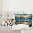 thumbnail image 4 of Ambesonne Seascape Throw Pillow Cover 2 Pack, Fish Eye Effect Oceanic, 16", Blue Pale Brown, 4 of 7