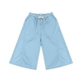 thumbnail image 4 of Pants for Women Solid Color Drawstring Loose Fit Jogger Shorts Mid Length Summer Business Casual Pants With Pockets, 4 of 5