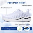 thumbnail image 3 of NRNHI Men's Wide Walking Shoes Arch Support Running Tennis Sneakers Orthotic Cushioning Shoes for Plantar Fasciitis Pain Relief WhiteGrey 13, 3 of 6