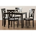 thumbnail image 6 of Baxton Studio Sylvia Modern and Contemporary Gray Fabric Upholstered and Dark Brown Finished 5-Piece Dining Set, 6 of 6
